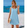image:imageANRABESS Womens Cover Up 2026 Beach Vacation Tank Dress Eyelet Spaghetti Strap Bathing Suit Summer Swimsuits Mini SundressLight Blue