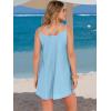 image:imageANRABESS Womens Cover Up 2026 Beach Vacation Tank Dress Eyelet Spaghetti Strap Bathing Suit Summer Swimsuits Mini SundressLight Blue