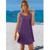 image:imageANRABESS Womens Cover Up 2026 Beach Vacation Tank Dress Eyelet Spaghetti Strap Bathing Suit Summer Swimsuits Mini SundressPurple
