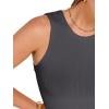 image:imageANRABESS Womens Crop Tank Tops High Neck Sleeveless Ribbed Knit Slim Fit Shirts 2026 Summer Casual Basic Workout ClothesCharcoal