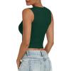 image:imageANRABESS Womens Crop Tank Tops High Neck Sleeveless Ribbed Knit Slim Fit Shirts 2026 Summer Casual Basic Workout ClothesDeep Green