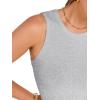 image:imageANRABESS Womens Crop Tank Tops High Neck Sleeveless Ribbed Knit Slim Fit Shirts 2026 Summer Casual Basic Workout ClothesLight Gray