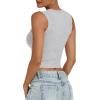 image:imageANRABESS Womens Crop Tank Tops High Neck Sleeveless Ribbed Knit Slim Fit Shirts 2026 Summer Casual Basic Workout ClothesLight Gray