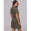 image:imageANRABESS Womens Dresses 2026 Summer Casual Short Sleeve Crew Neck Elastic Waist Mini T Shirt Dress with PocketsArmy Green