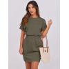 image:imageANRABESS Womens Dresses 2026 Summer Casual Short Sleeve Crew Neck Elastic Waist Mini T Shirt Dress with PocketsArmy Green