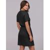 image:imageANRABESS Womens Dresses 2026 Summer Casual Short Sleeve Crew Neck Elastic Waist Mini T Shirt Dress with PocketsBlack