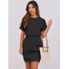 image:imageANRABESS Womens Dresses 2026 Summer Casual Short Sleeve Crew Neck Elastic Waist Mini T Shirt Dress with PocketsBlack