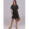 image:imageANRABESS Womens Dresses 2026 Summer Casual Short Sleeve Crew Neck Elastic Waist Mini T Shirt Dress with PocketsBlack