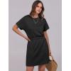 image:imageANRABESS Womens Dresses 2026 Summer Casual Short Sleeve Crew Neck Elastic Waist Mini T Shirt Dress with PocketsBlack