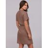 image:imageANRABESS Womens Dresses 2026 Summer Casual Short Sleeve Crew Neck Elastic Waist Mini T Shirt Dress with PocketsBrown