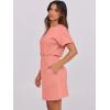 image:imageANRABESS Womens Dresses 2026 Summer Casual Short Sleeve Crew Neck Elastic Waist Mini T Shirt Dress with PocketsCoral