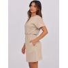 image:imageANRABESS Womens Dresses 2026 Summer Casual Short Sleeve Crew Neck Elastic Waist Mini T Shirt Dress with PocketsKhaki