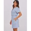 image:imageANRABESS Womens Dresses 2026 Summer Casual Short Sleeve Crew Neck Elastic Waist Mini T Shirt Dress with PocketsLight Blue