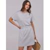 image:imageANRABESS Womens Dresses 2026 Summer Casual Short Sleeve Crew Neck Elastic Waist Mini T Shirt Dress with PocketsLight Grey