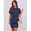 image:imageANRABESS Womens Dresses 2026 Summer Casual Short Sleeve Crew Neck Elastic Waist Mini T Shirt Dress with PocketsNavy Blue
