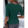 image:imageANRABESS Womens Half Sleeve Crewneck Tops Ribbed Knit Slim Fit Shirts Basic Tee 2026 Spring Summer Dressy Casual TShirtsForest Green