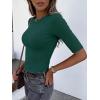 image:imageANRABESS Womens Half Sleeve Crewneck Tops Ribbed Knit Slim Fit Shirts Basic Tee 2026 Spring Summer Dressy Casual TShirtsForest Green