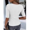 image:imageANRABESS Womens Half Sleeve Crewneck Tops Ribbed Knit Slim Fit Shirts Basic Tee 2026 Spring Summer Dressy Casual TShirtsWhite