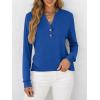 image:imageANRABESS Womens Long Sleeve Shirts 2026 Spring Fashion Dressy Casual Tops Trendy Henley Blouses Cute Work Outfits ClothesBoyal Blue