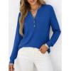 image:imageANRABESS Womens Long Sleeve Shirts 2026 Spring Fashion Dressy Casual Tops Trendy Henley Blouses Cute Work Outfits ClothesBoyal Blue
