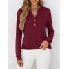 image:imageANRABESS Womens Long Sleeve Shirts 2026 Spring Fashion Dressy Casual Tops Trendy Henley Blouses Cute Work Outfits ClothesBurgundy