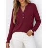 image:imageANRABESS Womens Long Sleeve Shirts 2026 Spring Fashion Dressy Casual Tops Trendy Henley Blouses Cute Work Outfits ClothesBurgundy