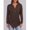 image:imageANRABESS Womens Long Sleeve Shirts 2026 Spring Fashion Dressy Casual Tops Trendy Henley Blouses Cute Work Outfits ClothesCoffee