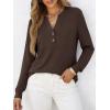 image:imageANRABESS Womens Long Sleeve Shirts 2026 Spring Fashion Dressy Casual Tops Trendy Henley Blouses Cute Work Outfits ClothesCoffee