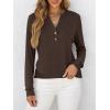 image:imageANRABESS Womens Long Sleeve Shirts 2026 Spring Fashion Dressy Casual Tops Trendy Henley Blouses Cute Work Outfits ClothesCoffee