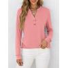 image:imageANRABESS Womens Long Sleeve Shirts 2026 Spring Fashion Dressy Casual Tops Trendy Henley Blouses Cute Work Outfits ClothesCoral Pink