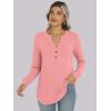 image:imageANRABESS Womens Long Sleeve Shirts 2026 Spring Fashion Dressy Casual Tops Trendy Henley Blouses Cute Work Outfits ClothesCoral Pink