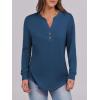 image:imageANRABESS Womens Long Sleeve Shirts 2026 Spring Fashion Dressy Casual Tops Trendy Henley Blouses Cute Work Outfits ClothesDark Blue
