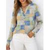 image:imageANRABESS Womens Long Sleeve Shirts 2026 Spring Fashion Dressy Casual Tops Trendy Henley Blouses Cute Work Outfits ClothesDeep Plaid  Blue