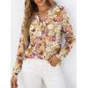 image:imageANRABESS Womens Long Sleeve Shirts 2026 Spring Fashion Dressy Casual Tops Trendy Henley Blouses Cute Work Outfits ClothesKhaki Beige Floral