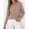 image:imageANRABESS Womens Long Sleeve Shirts 2026 Spring Fashion Dressy Casual Tops Trendy Henley Blouses Cute Work Outfits ClothesLight Brown
