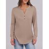 image:imageANRABESS Womens Long Sleeve Shirts 2026 Spring Fashion Dressy Casual Tops Trendy Henley Blouses Cute Work Outfits ClothesLight Brown