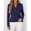 image:imageANRABESS Womens Long Sleeve Shirts 2026 Spring Fashion Dressy Casual Tops Trendy Henley Blouses Cute Work Outfits ClothesNavy Blue