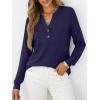 image:imageANRABESS Womens Long Sleeve Shirts 2026 Spring Fashion Dressy Casual Tops Trendy Henley Blouses Cute Work Outfits ClothesNavy Blue