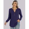 image:imageANRABESS Womens Long Sleeve Shirts 2026 Spring Fashion Dressy Casual Tops Trendy Henley Blouses Cute Work Outfits ClothesNavy Blue