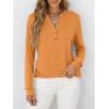 image:imageANRABESS Womens Long Sleeve Shirts 2026 Spring Fashion Dressy Casual Tops Trendy Henley Blouses Cute Work Outfits ClothesOrange