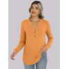image:imageANRABESS Womens Long Sleeve Shirts 2026 Spring Fashion Dressy Casual Tops Trendy Henley Blouses Cute Work Outfits ClothesOrange