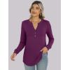 image:imageANRABESS Womens Long Sleeve Shirts 2026 Spring Fashion Dressy Casual Tops Trendy Henley Blouses Cute Work Outfits ClothesPurple