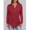 image:imageANRABESS Womens Long Sleeve Shirts 2026 Spring Fashion Dressy Casual Tops Trendy Henley Blouses Cute Work Outfits ClothesRed