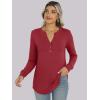 image:imageANRABESS Womens Long Sleeve Shirts 2026 Spring Fashion Dressy Casual Tops Trendy Henley Blouses Cute Work Outfits ClothesRed