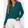 image:imageANRABESS Womens Long Sleeve Shirts 2026 Spring Fashion Dressy Casual Tops Trendy Henley Blouses Cute Work Outfits ClothesTeal