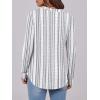 image:imageANRABESS Womens Long Sleeve Shirts 2026 Spring Fashion Dressy Casual Tops Trendy Henley Blouses Cute Work Outfits ClothesWhite Grey Strip