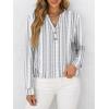 image:imageANRABESS Womens Long Sleeve Shirts 2026 Spring Fashion Dressy Casual Tops Trendy Henley Blouses Cute Work Outfits ClothesWhite Grey Strip
