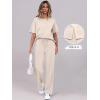 image:imageANRABESS Womens Lounge Sets 2 Piece Outfits 2026 Summer Casual Short Sleeve Sweatsuits Matching Tracksuits Wide Leg Pant SetApricot