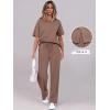 image:imageANRABESS Womens Lounge Sets 2 Piece Outfits 2026 Summer Casual Short Sleeve Sweatsuits Matching Tracksuits Wide Leg Pant SetBrown