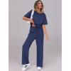 image:imageANRABESS Womens Lounge Sets 2 Piece Outfits 2026 Summer Casual Short Sleeve Sweatsuits Matching Tracksuits Wide Leg Pant SetNavy Blue